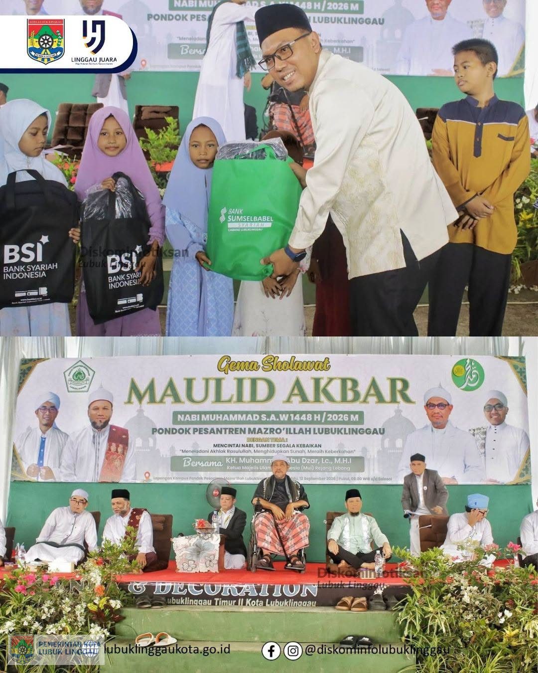 Staf Ahli I Hadiri Maulid Akbar Nabi Muhammad SAW 1448 H/2026 M, Serahkan Simbolis 100 Tas untuk Santri