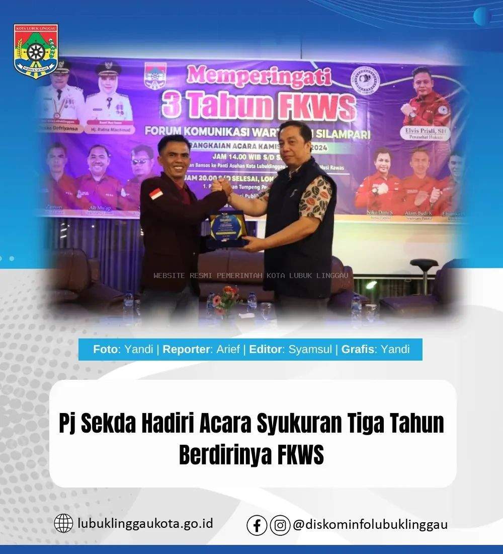 Pj Sekda Hadiri Acara Syukuran Tiga Tahun Berdirinya FKWS