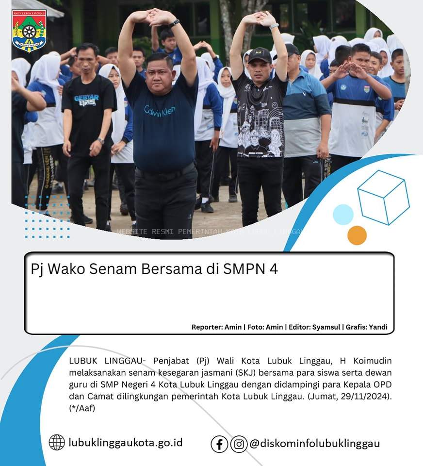 Pj Wako Senam Bersama di SMPN 4