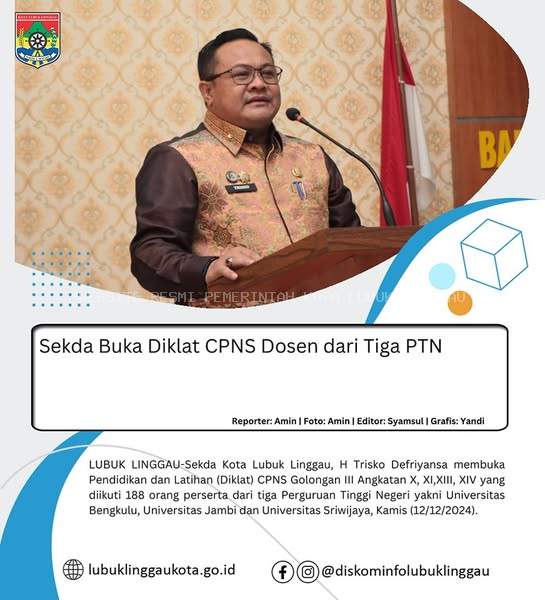 Sekda Buka Diklat CPNS Dosen dari Tiga PTN