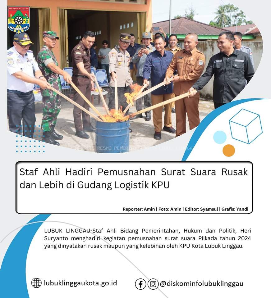 Staf Ahli Hadiri Pemusnahan Surat Suara Rusak dan Lebih di Gudang Logistik KPU