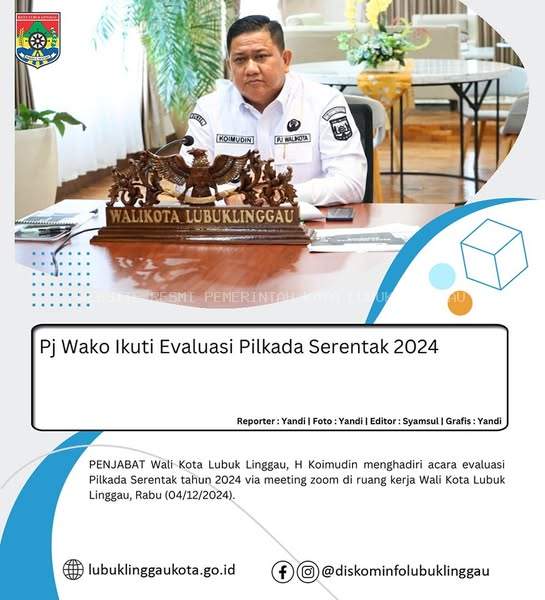 Pj Wako Ikuti Evaluasi Pilkada Serentak 2024