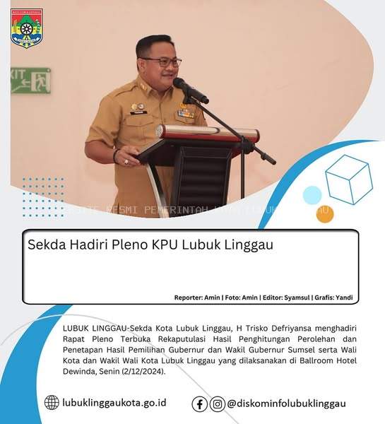 Sekda Hadiri Pleno KPU Lubuk Linggau