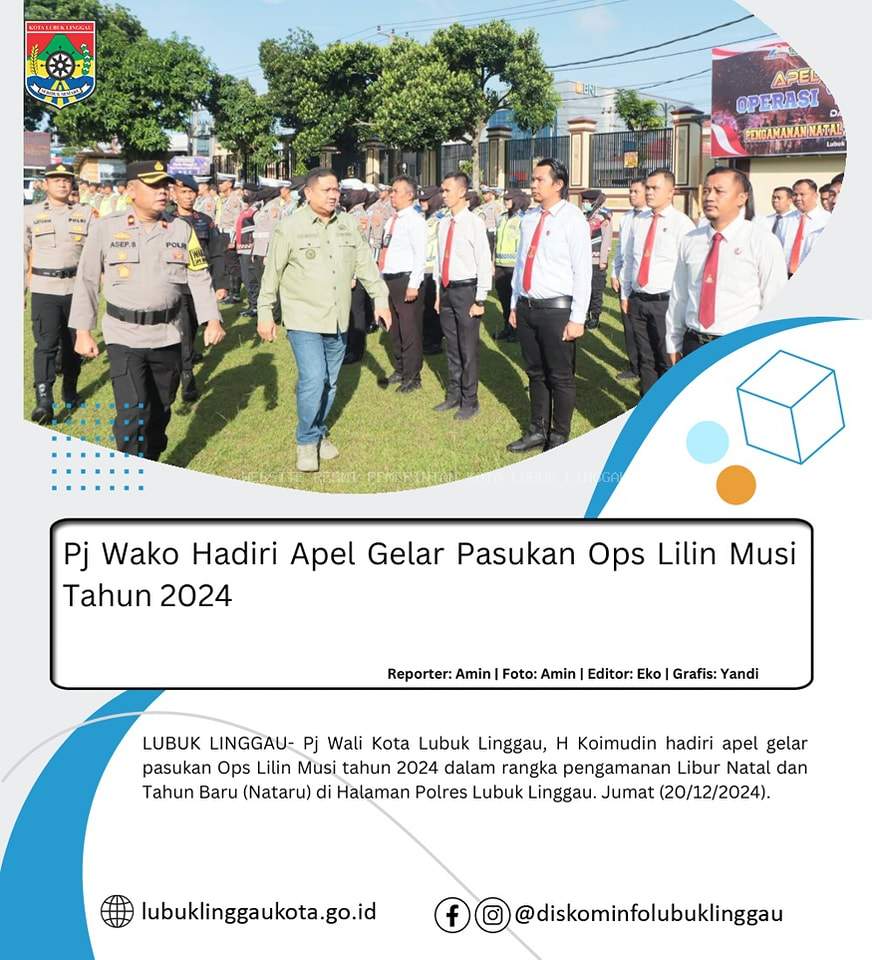 Pj Wako Hadiri Gelar Apel Ops Lilin Musi Tahun 2024