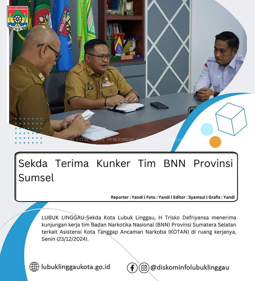 Sekda Terima Kunker Tim BNN Provinsi Sumsel