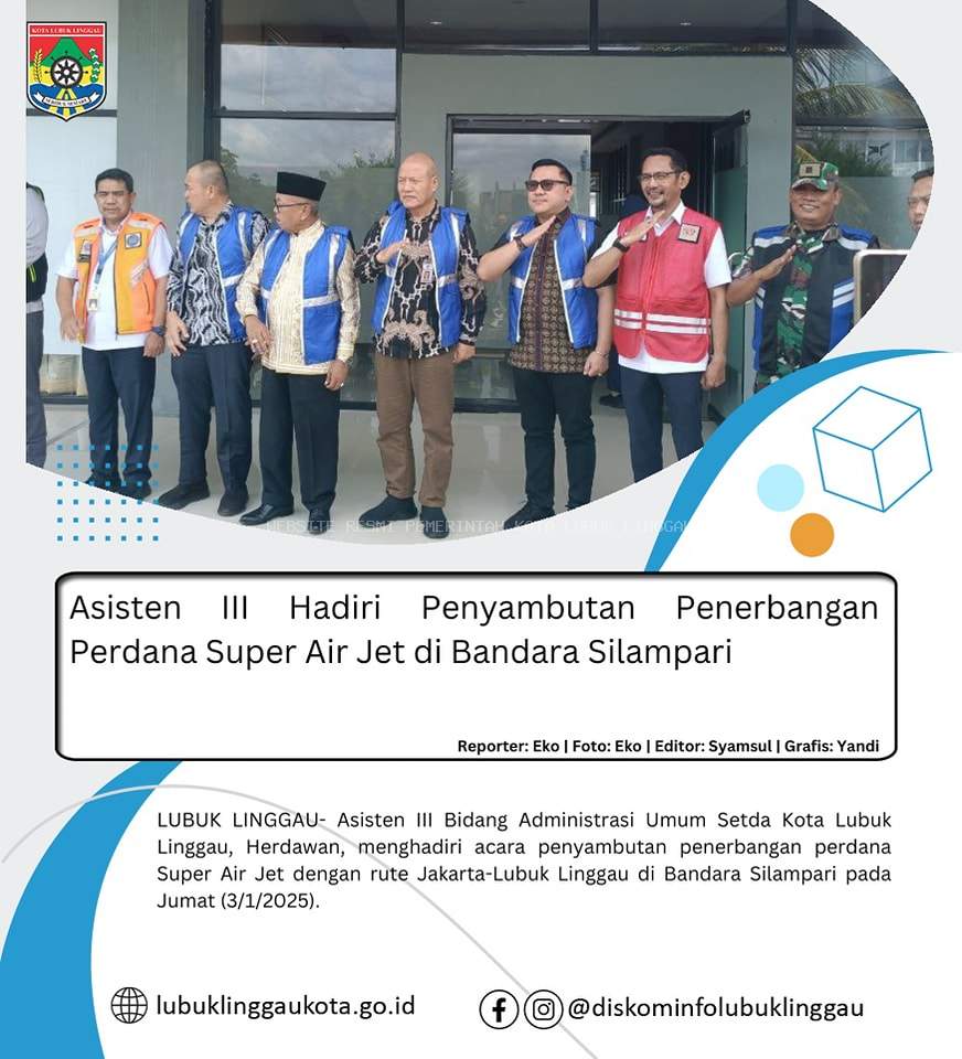 Asisten III Hadiri Penyambutan Penerbangan Perdana Super Air Jet di Bandara Silampari