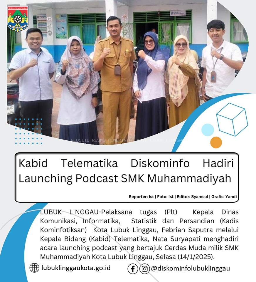 Kabid Telematika Diskominfo Hadiri Launching Podcast SMK Muhammadiyah