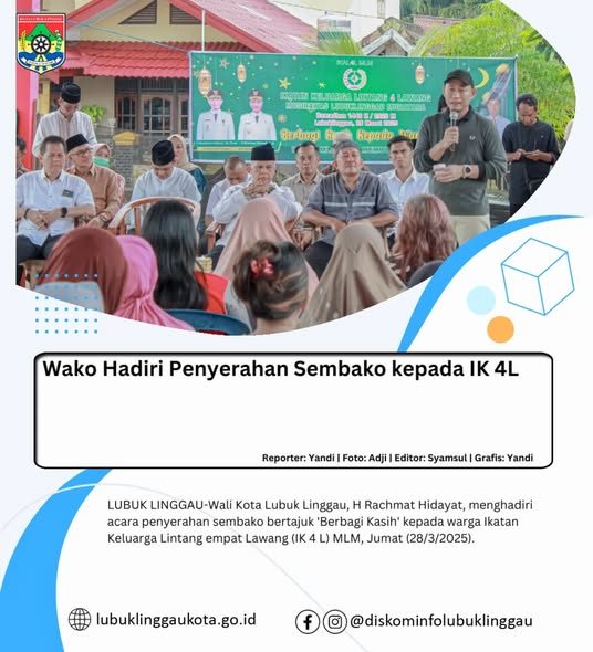 Wako Hadiri Penyerahan Sembako kepada IK 4L