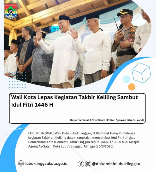 Wali Kota Lepas Kegiatan Takbir Keliling Sambut Idul Fitri 1446 H