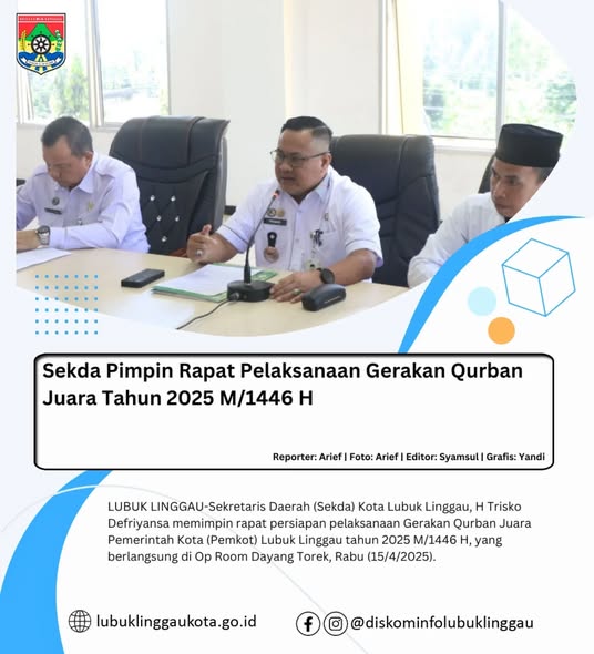Sekda Pimpin Rapat Pelaksanaan Gerakan Qurban Juara Tahun 2025 M/1446 H