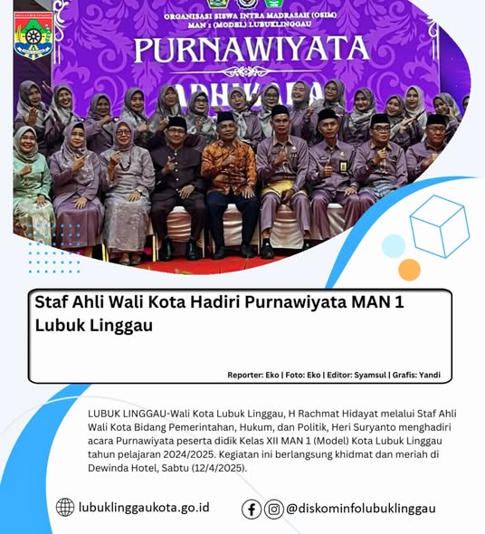 Staf Ahli Wali Kota Hadiri Purnawiyata MAN 1 Lubuk Linggau