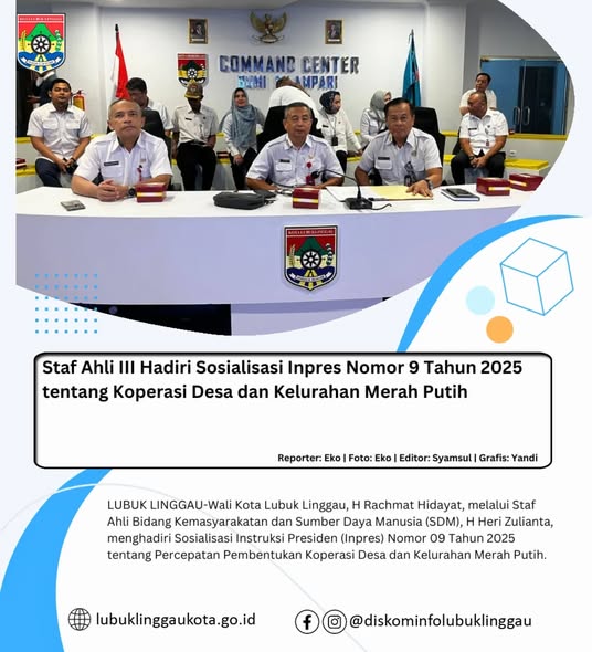 Staf Ahli III Hadiri Sosialisasi Inpres Nomor 9 Tahun 2025 tentang Koperasi Desa dan Kelurahan Merah Putih