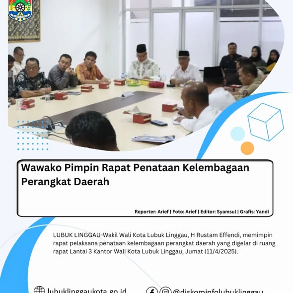 Wawako Pimpin Rapat Penataan Kelembagaan Perangkat Daerah