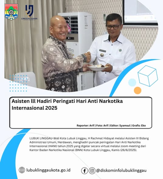 Asisten lll Hadiri Peringati Hari Anti Narkotika Internasional 2025