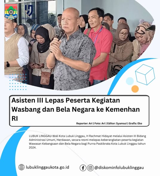 Asisten III Lepas Peserta Kegiatan Wasbang dan Bela Negara ke Kemenhan RI