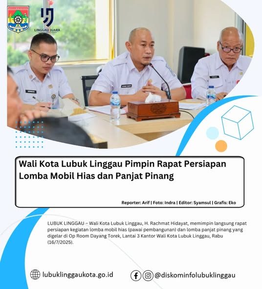 Wali Kota Lubuk Linggau Pimpin Rapat Persiapan Lomba Mobil Hias dan Panjat Pinang