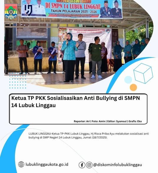 Ketua TP PKK Sosialisasikan Anti Bullying di SMPN 14 Lubuk Linggau.