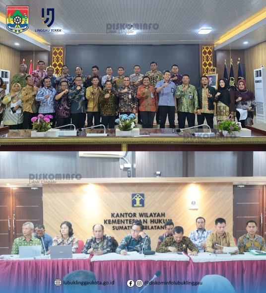 Pemkot Lubuk Linggau Bahas Harmonisasi 7 Raperwal di Kanwil Kemenkumham Sumsel