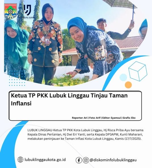 Ketua TP PKK Lubuk Linggau Tinjau Taman Inflansi