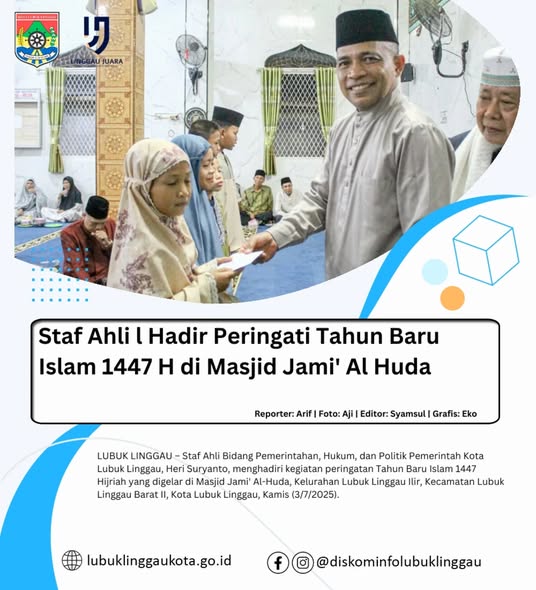 Staf Ahli l Hadir Peringati Tahun Baru Islam 1447 H di Masjid Jami' Al Huda