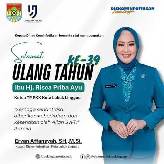 Selamat Ulang Tahun ke-39 Ibu Hj. Risca Priba Ayu 🎉