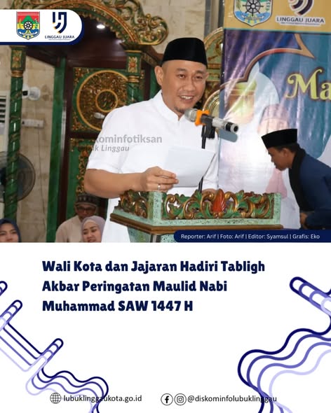 Wali Kota dan Jajaran Hadiri Tabligh Akbar Peringatan Maulid Nabi Muhammad SAW 1447 H