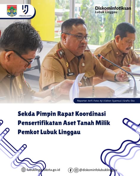 Sekda Pimpin Rapat Koordinasi Pensertifikatan Aset Tanah Milik Pemkot Lubuk Linggau