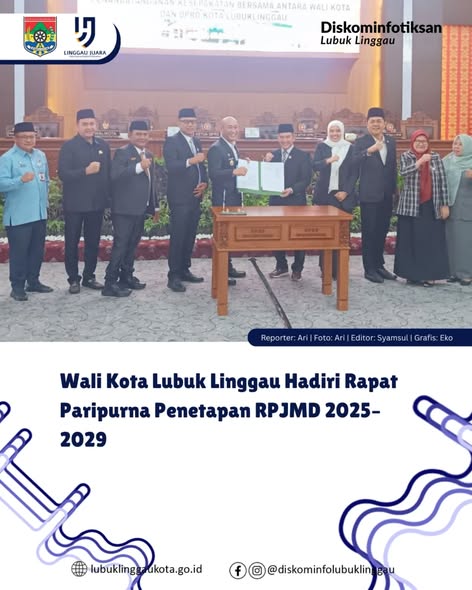 Wali Kota Lubuk Linggau Hadiri Rapat Paripurna Penetapan RPJMD 2025–2029
