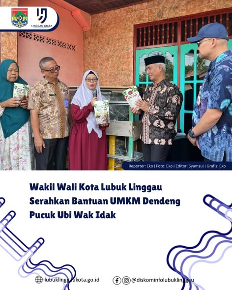 Wakil Wali Kota Lubuk Linggau Serahkan Bantuan UMKM Dendeng Pucuk Ubi Wak Idak