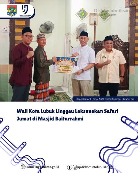 Wali Kota Lubuk Linggau Laksanakan Safari Jumat di Masjid Baiturrahmi