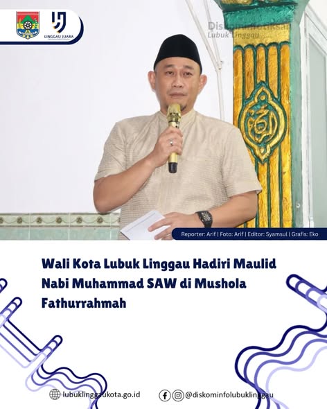 Wali Kota Lubuk Linggau Hadiri Maulid Nabi Muhammad SAW di Mushola Fathurrahmah