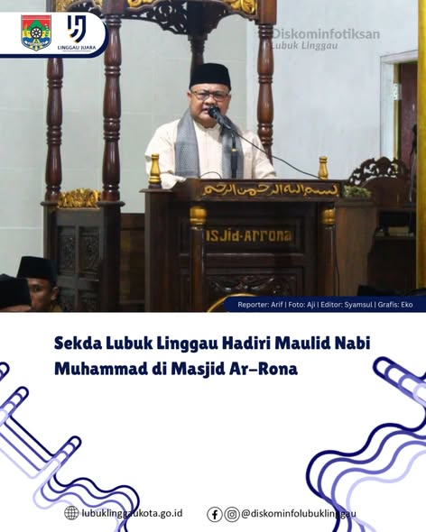 Sekda Lubuk Linggau Hadiri Maulid Nabi Muhammad di Masjid Ar-Rona