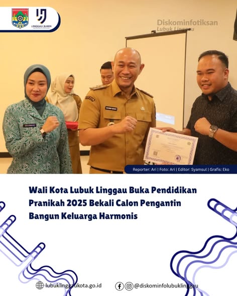 Wali Kota Lubuk Linggau Buka Pendidikan Pranikah 2025 Bekali Calon Pengantin Bangun Keluarga Harmonis