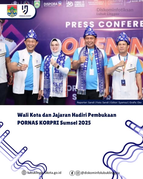 Wali Kota dan Jajaran Hadiri Pembukaan PORNAS KORPRI Sumsel 2025