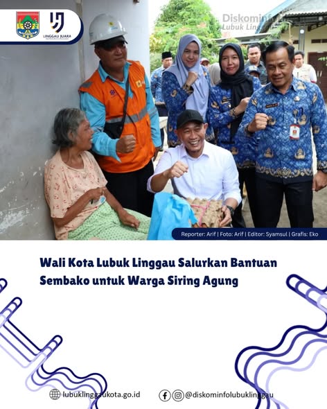 Wali Kota Lubuk Linggau Salurkan Bantuan Sembako untuk Warga Siring Agung