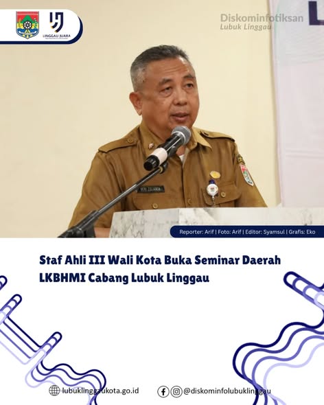 Staf Ahli III Wali Kota Buka Seminar Daerah LKBHMI Cabang Lubuk Linggau