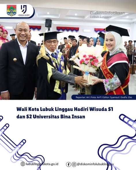 Wali Kota Lubuk Linggau Hadiri Wisuda S1 dan S2 Universitas Bina Insan