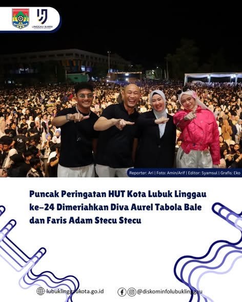 Puncak Peringatan HUT Kota Lubuk Linggau ke-24 Dimeriahkan Diva Aurel Tabola Bale dan Faris Adam Stecu Stecu