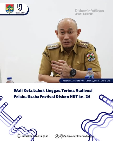 Wali Kota Lubuk Linggau Terima Audiensi Pelaku Usaha Festival Diskon HUT ke-24