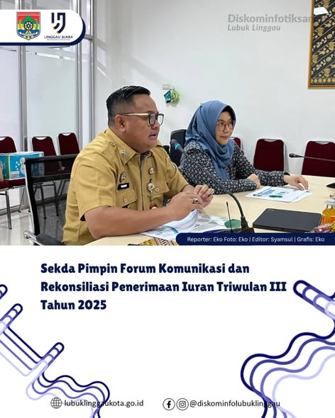 Sekda Pimpin Forum Komunikasi dan Rekonsiliasi Penerimaan Iuran Triwulan III Tahun 2025