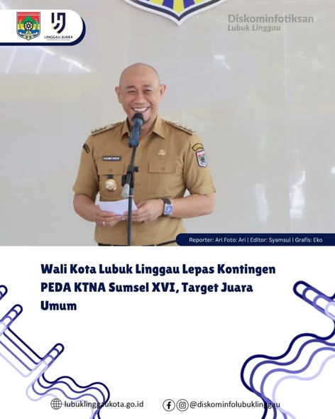 Wali Kota Lubuk Linggau Lepas Kontingen PEDA KTNA Sumsel XVI, Target Juara Umum