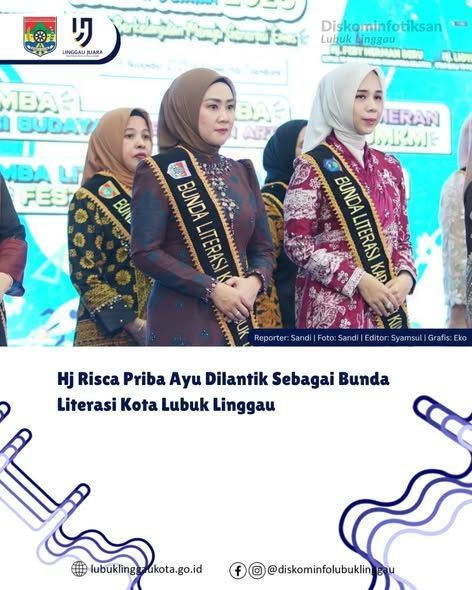 Hj Risca Priba Ayu Dilantik Sebagai Bunda Literasi Kota Lubuk Linggau