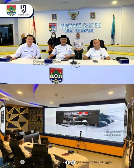 Wakil Wali Kota Lubuk Linggau H Rustam Effendi menghadiri Rakor Pengendalian Inflasi Di Command Center
