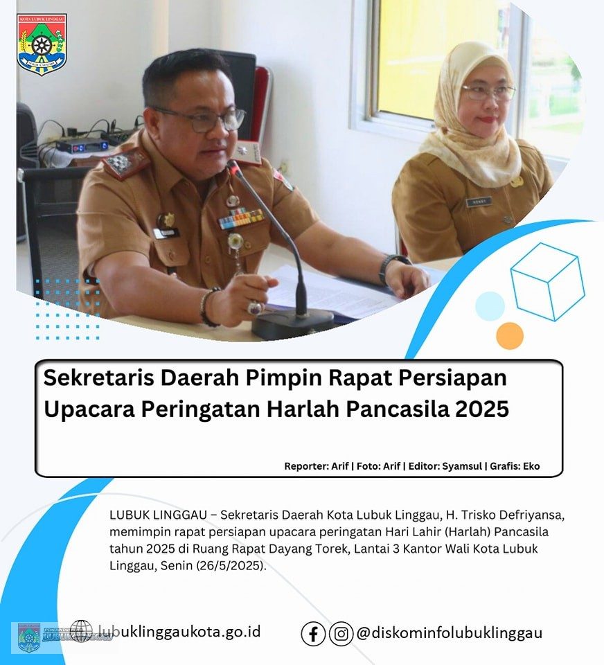 Sekretaris Daerah Pimpin Rapat Persiapan Upacara Peringatan Harlah Pancasila 2025