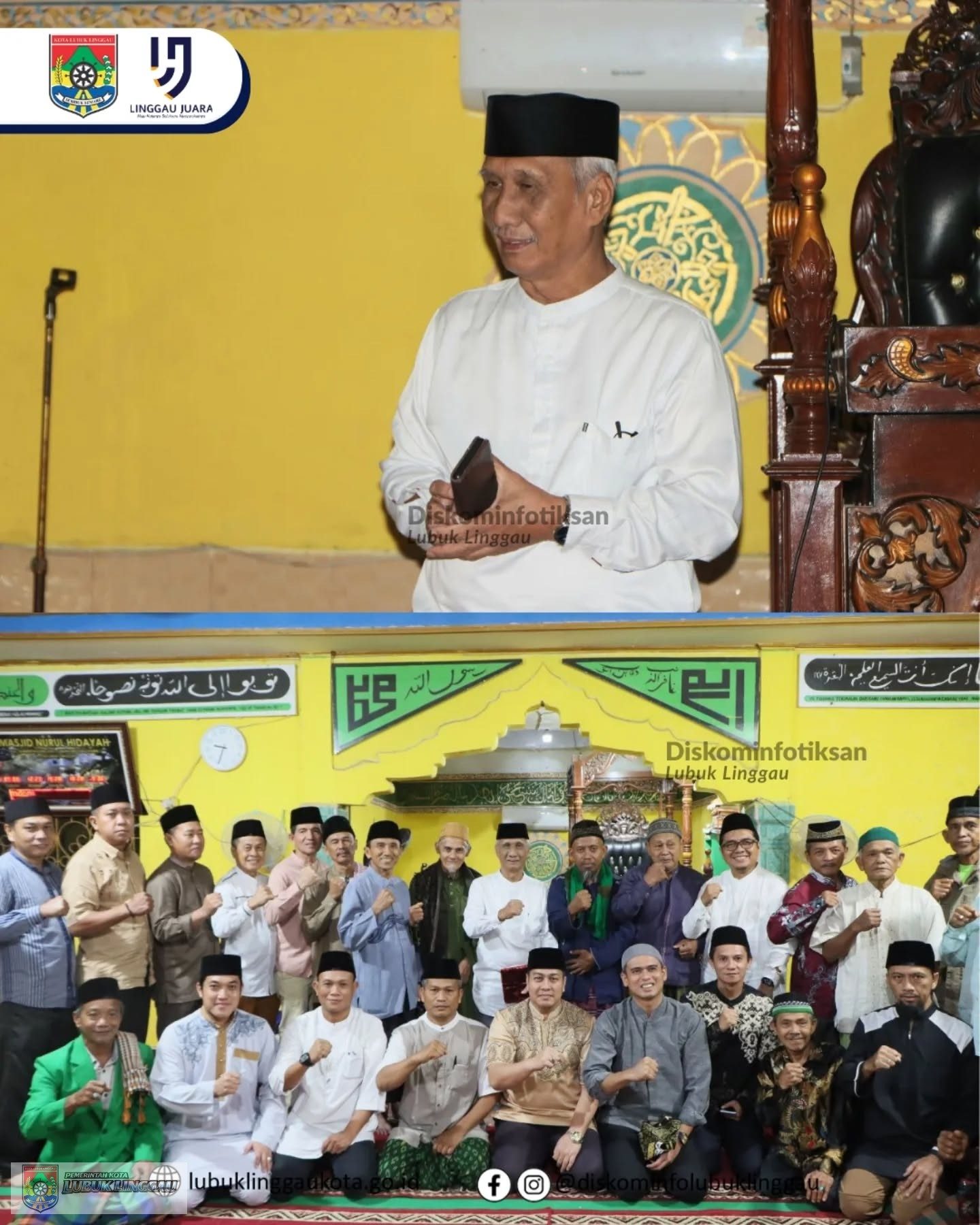 Wakil Wali Kota Lubuk Linggau Sholat Tarawih Bersama Warga di Masjid Nurul Hidayah