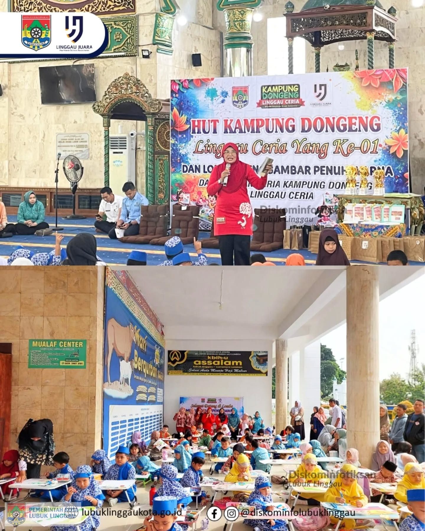 Peringati HUT Pertama Kampung Dongeng Linggau Ceria, Diwarnai Lomba Menggambar