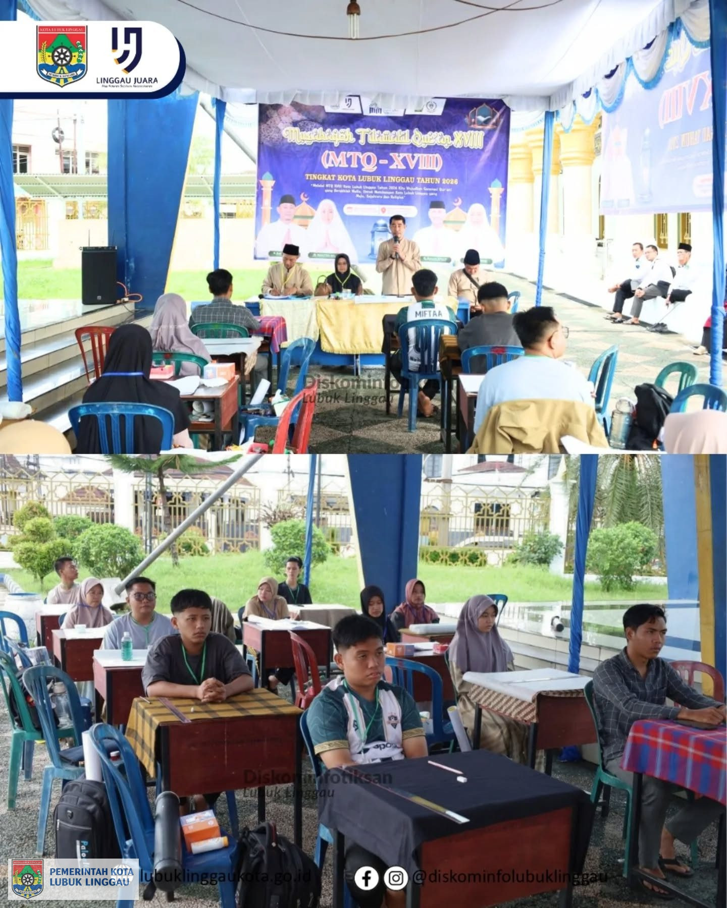 Lomba Kaligrafi (hiasan mushaf dan naskah) putra-putri berlangsung di Arena 1 Bangunan Linmas Masjid Agung As-Salam