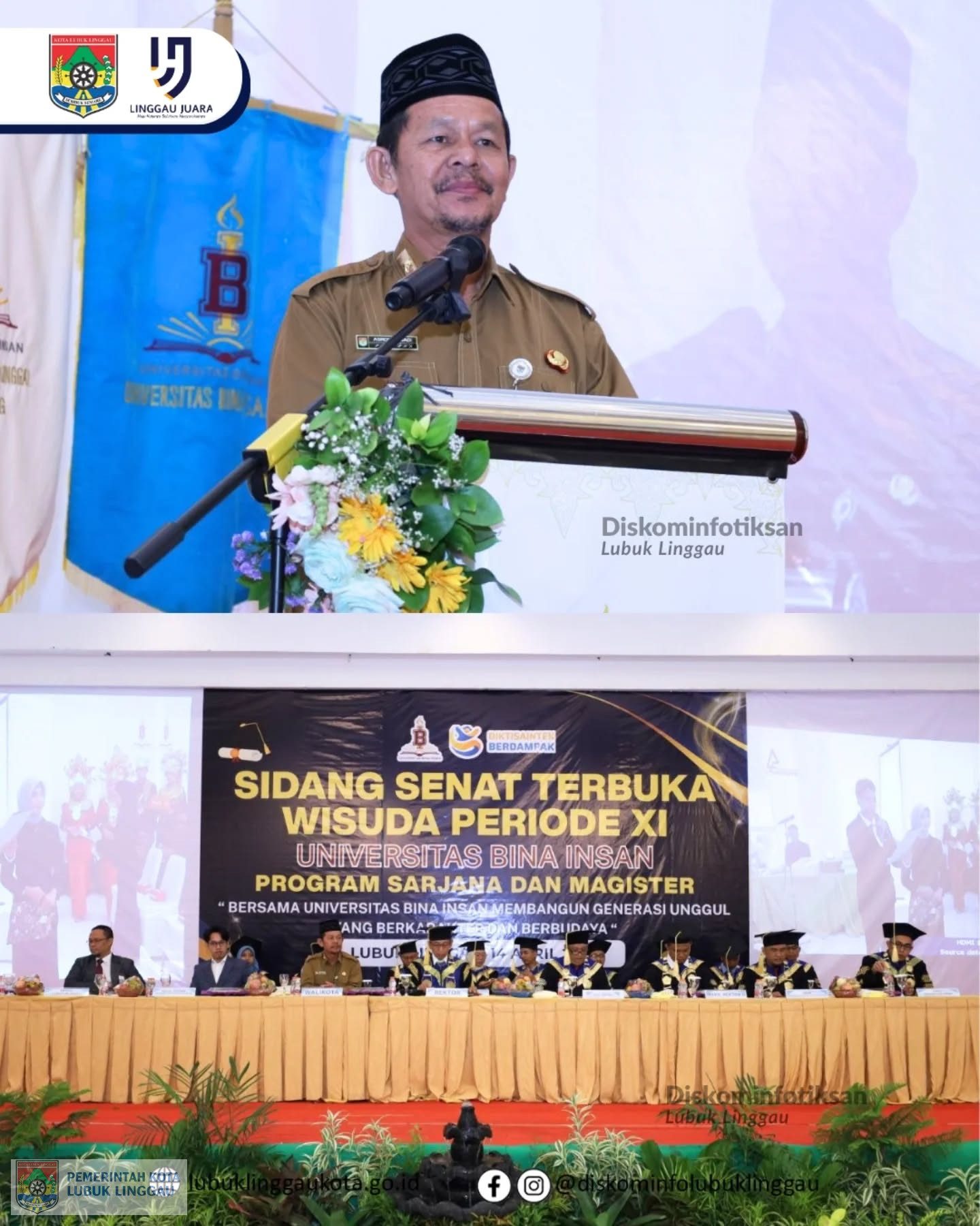 Stah Ahli lll Hadiri Wisuda Periode XI Sarjana dan Magister Universitas Bina Insan 