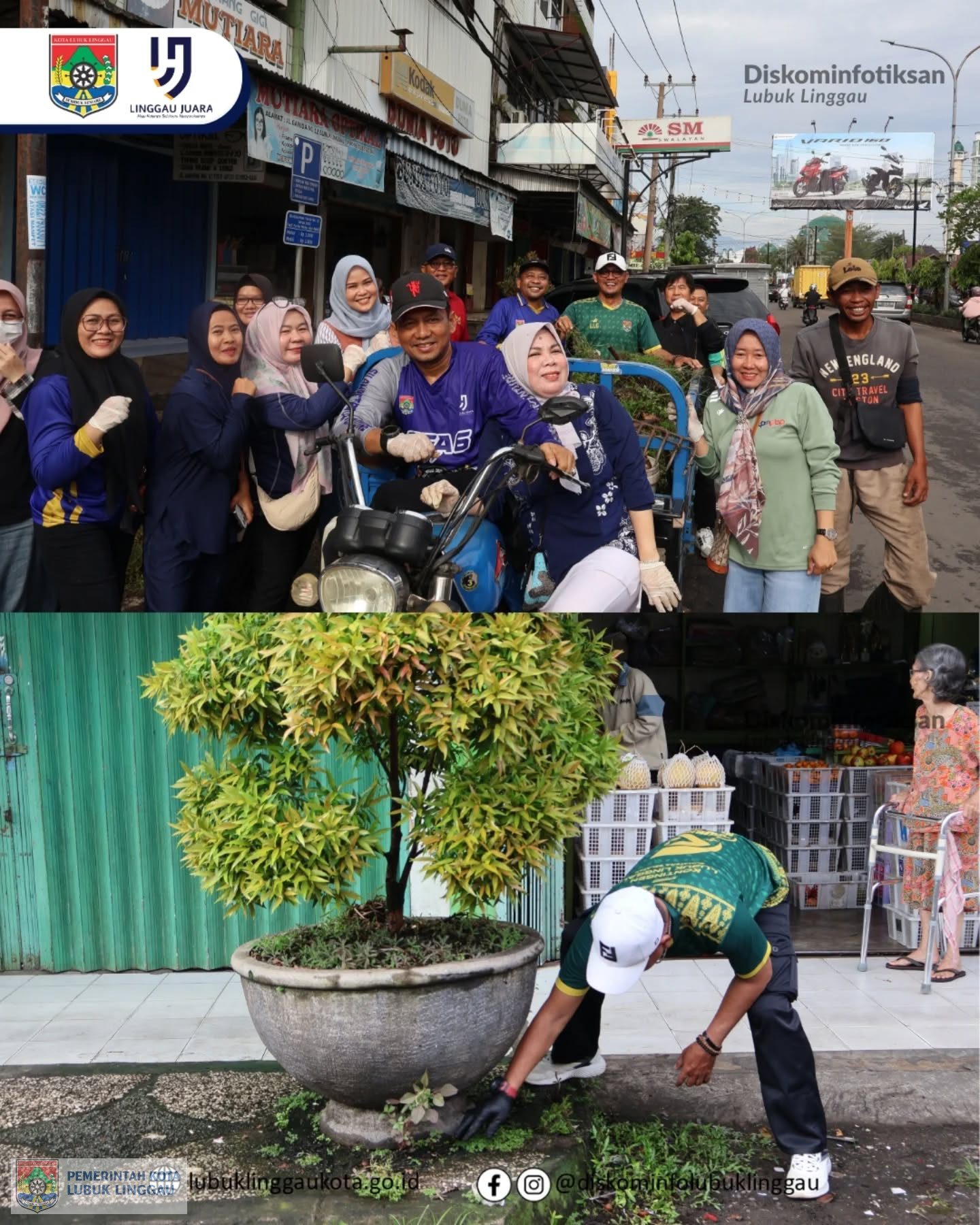 Pemerintah Kota Lubuk Linggau bersama Jajaran Melaksanakan Kegiatan Gotong Royong di Sepanjang Kawasan Masjid Agung As-Salam hingga Simpang RCA