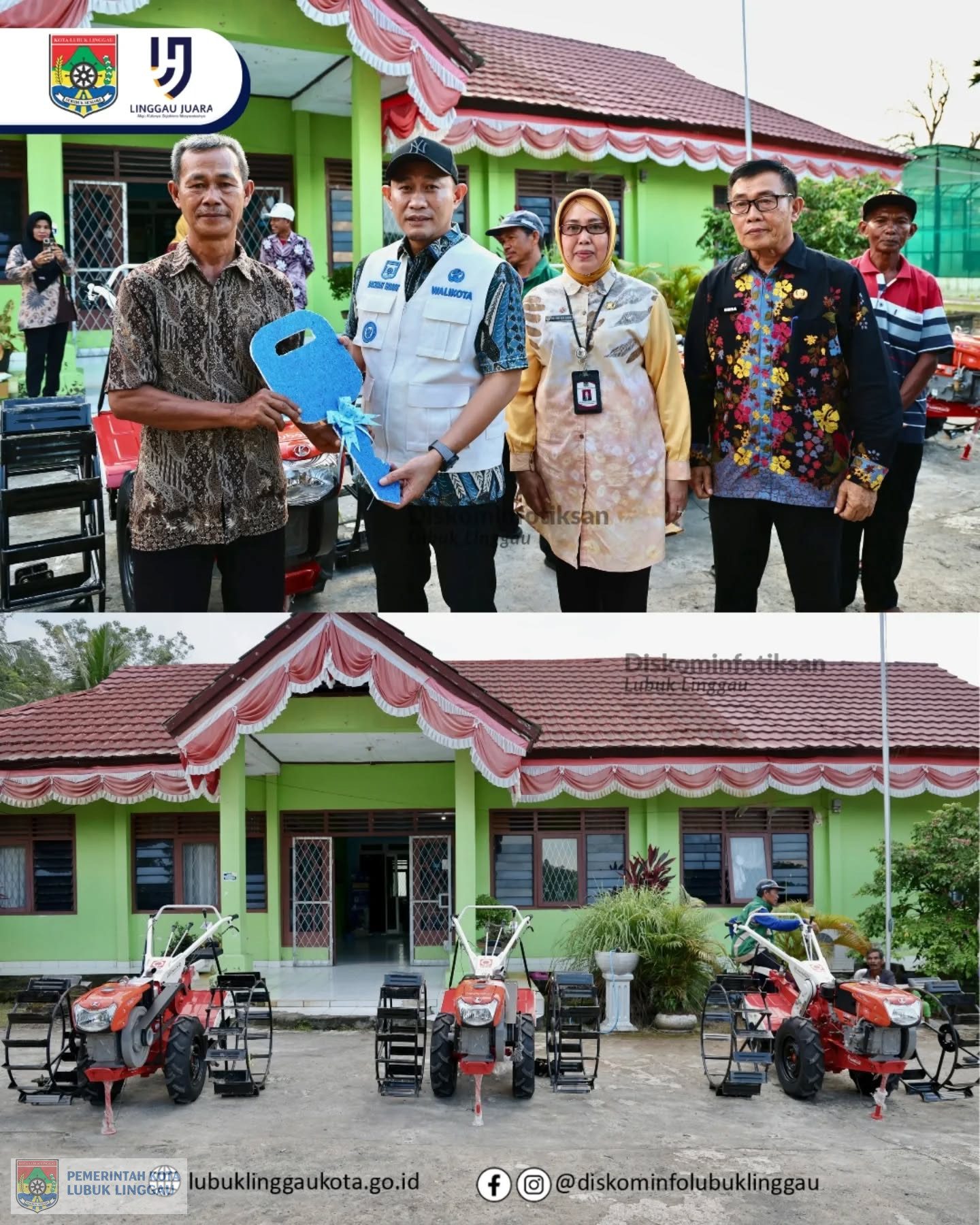 Asisten II Menyerahkan Secara Simbolis Bantuan Alsintan kepada Kelompok Tani dalam Wilayah Kota Lubuk Linggau